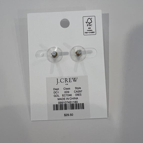 NWT J. Crew Gold Basket Circle Studs - Picture 5 of 5